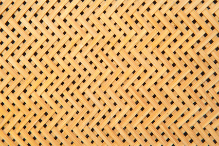 traditional thai style pattern nature background of brown handicraft weave texture wicker surface...