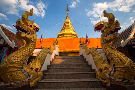 Wat Phra That Doi Kham, Buddhist temple in the historic of Chiang Mai, Thailand.の写真素材