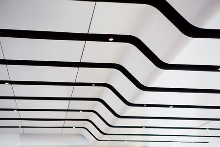 White modern ceiling in the building