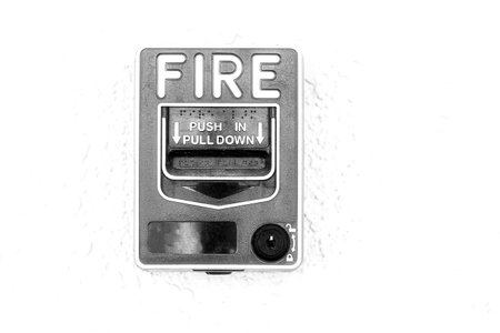 fire alarm switch at cement wall