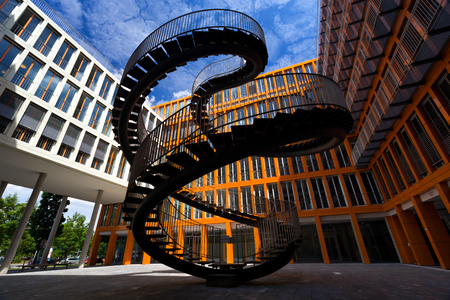 MUNICH, GERMANY - june 26 2016: Endless Stairway in KPMG Building in Munich designed by Olafur Eliassonのeditorial素材