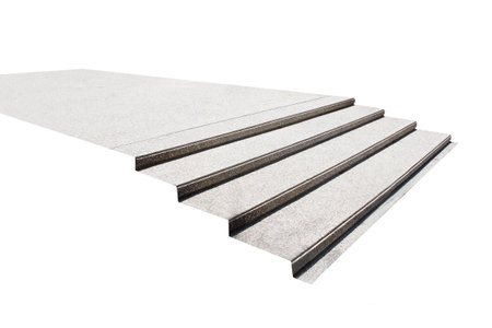 Granite stairs steps texture and background - construction detail isolated on white backgroundの写真素材