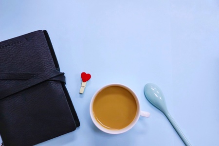 Business concept on blue backgrondの素材