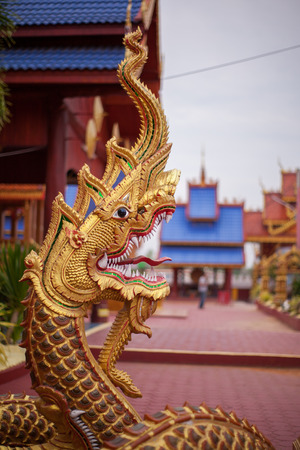 Payanak status in Thai temple Sukhothaiの写真素材