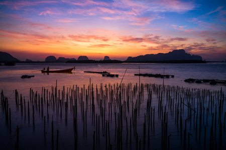 Sunrise at Bansamchongtai, Phang Nga, Thailandの写真素材