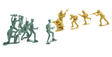 Toy soldiers isolated on a white background.の写真素材