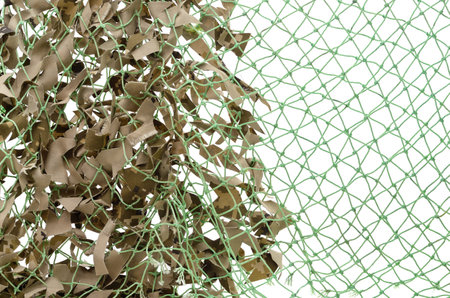 Camouflage stretch net isolated on white background.の写真素材