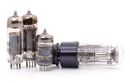 Bunch of radio lamps isolated on a white background.の写真素材