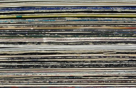Stack of Old Vinyl Collection Paper Covers の写真素材