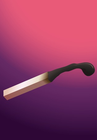 The burned down match. A vector illustration.のイラスト素材