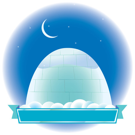  the house from snow  under the star sky. a vector illustrationのイラスト素材