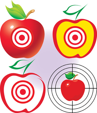 Apple as a target. be on target. vector. illustrationのイラスト素材