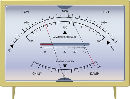 barometer. the device for measurement of a condition of weather. vector. illustration.のイラスト素材