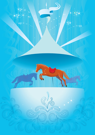 To be turned on a roundabout. Horse who is necessaryのイラスト素材