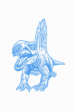 Graphical color spinosaurus , vector illustration,angry dinosaurのイラスト素材