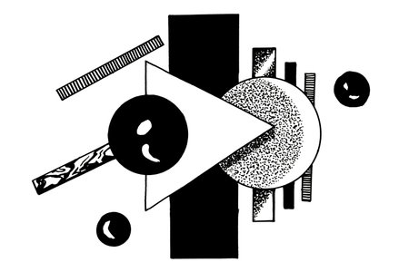 Graphical abstract illustration with geometric shapes. Anti stress, neurographics