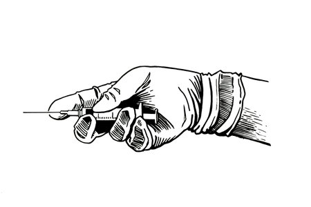 Hand of a nurse holding syringeのイラスト素材