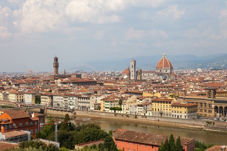 FLORENCE, ITALY - SEPTEMBER 2, 2019: View of Florence from Michelangelo squareのeditorial素材