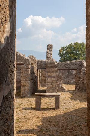 POMPEII, ITALY - SEPTEMBER 3, 2019: Museum under the open sky. Views of city.のeditorial素材