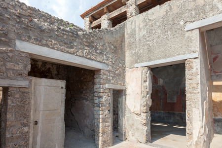POMPEII, ITALY - SEPTEMBER 3, 2019: Museum under the open sky. Views of city.のeditorial素材
