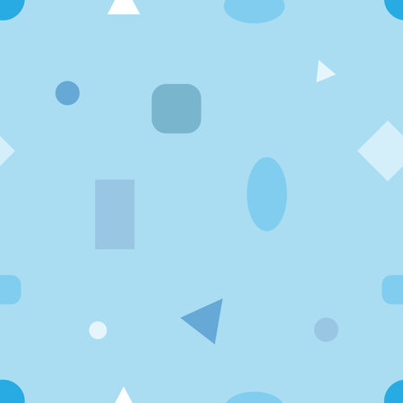 Seamless abstract pattern on blue background. Vector simple print. Graphic geometric ornament.