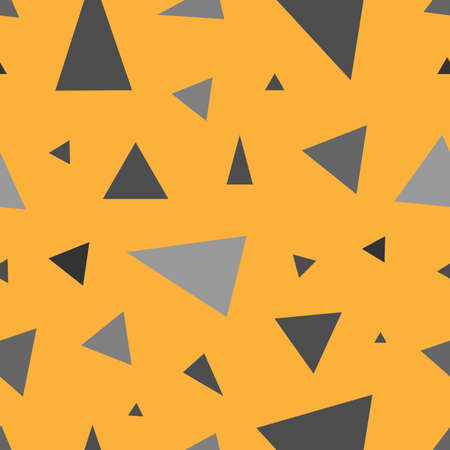 Seamless abstract triangle pattern on orange background. vector simple print. Graphic spotted ornamentのイラスト素材