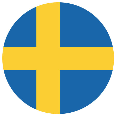 Sweden flag in circle shape isolatedの写真素材