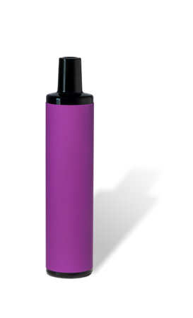 Violet ecigarette isolated with shadow, disposable vape electronic cigaretteの写真素材