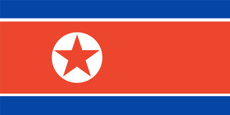 North Korea flag, square shape. The flag of North Korea..の写真素材