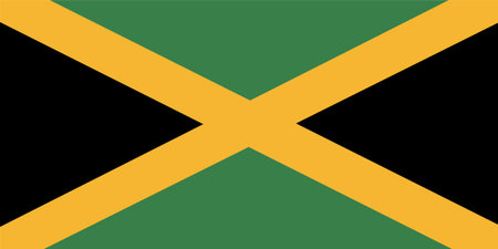 Official Jamaica flag. Jamaican badge.の写真素材