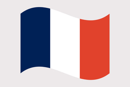Waving French Flag Illustration. France Tricolor Bannerの写真素材