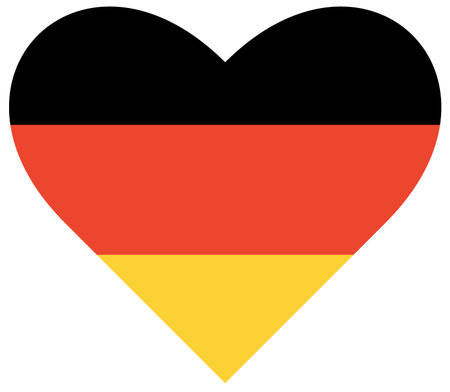German flag in heart shape icon. Symbol of German patriotism.の写真素材