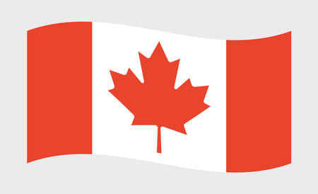 Waving Canada Flag Illustration. Canadian Maple Leaf Bannerの写真素材
