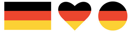 Set of Flag of Germany, heart shape of Germans flag, and circle shape of Germans national symbol.の写真素材