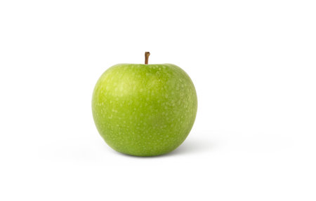 Granny smith apple isolated on white background. Green fresh apple.の写真素材
