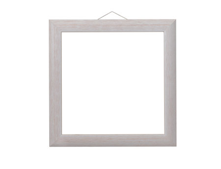 White wood frame or picture modern frame isolated.の写真素材