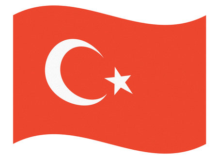 Waving Turkish Flag Illustration. Turkey National Bannerの写真素材