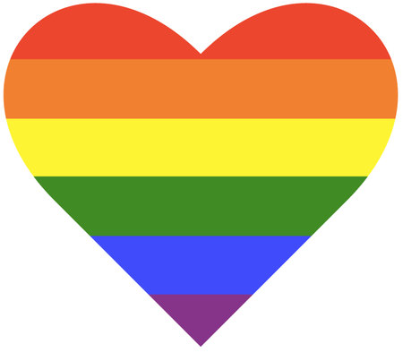 Heart shape of LGBT progress pride rainbow flag pattern. LGBTQ Pride heart.の写真素材