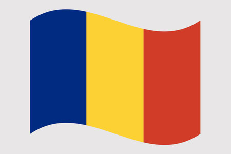 Waving National Flag of Romania Illustrationの写真素材