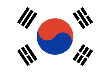 South Korea official flag with standard size and proportion. National flag emblemの写真素材
