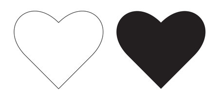 Collection of black and white heart illustrations, Love symbol icon set, love symbol.の写真素材