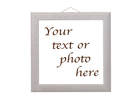 Beige picture frame mockup isolatedの写真素材