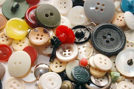 Close up background from various buttonsの写真素材