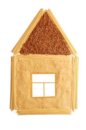 Symbol of the house from  buckwheat and riceの写真素材
