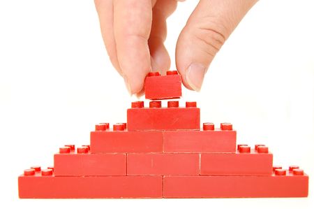 construction of a wall from the children's designerの写真素材