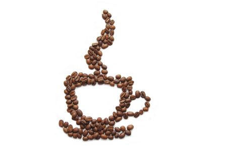 Coffee cup made of beans on white background

の写真素材