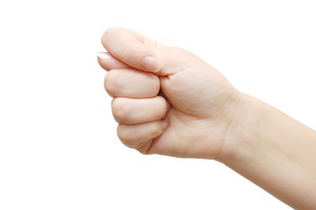 Gesturing hand isolated on white backgroundの写真素材
