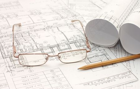 Tools for design on the blueprint
の写真素材