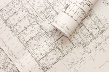 Rolls of Engineering Drawingsの写真素材