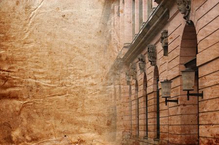 old historical  buildings - vintage backgroundの写真素材